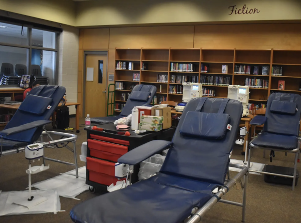 Before students began arriving, Inova hospital staff set up seating beds and medical equipment to help guide students through the process. 

